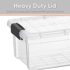 Superio Clear Storage Bins with Lids, Stackable Storage Box with Latches and Handles, Extra Small, 4 Pack 3 Quart