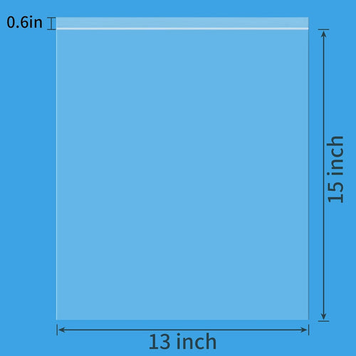 13" X 15" (30 Count) 2 Mil Clear Plastic Shirt Bags, Reclosable Large Poly Bags with Zip Seal for Travel, Storage, Packaging, Shipping