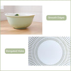Colander Bowl Set of 2, Nesting Large Capacity Plastic Food Strainer for Pasta, Vegetables and Fruits Washing Draining Basket, Space Saving, BPA Free