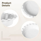 Homaisson Ceramic Pie Pans for Baking, 9.8 in Round Pie Dishes with Fluted Edges, Round Baking Dish, for Apple, Quiche, Pot Pies, Tart, Set of 2, White