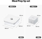Premium Airtight Food Storage Container. Meal Prep 0.85qt 5pc/Set. 4pcs Container and Vacuum Sealer. Patented Double Silicone Lining, 100% Leak Proof, BPA-FREE