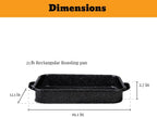 Granite Ware Open Roasting Pan with Flat Rack (Speckled Black) - Accommodates up to 25 lb poultry or roast.