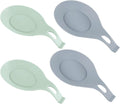4-PACK Silicone Spoon Rest for Kitchen Counter, Kitchen Gadgets Organizer Kitchen Spoon Holder, Almond-Shaped Cooking Spoon Holder for Stove Top for Countertop