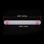 HARFINGTON Fondant Rolling Pin 9 Inch x 0.98 Inch Adjustable Guide Rings Non-Stick PP Plastic Fondant Roller Dough Roller Kitchen Decorating Tools for Cookie Pastry Pizza Clay
