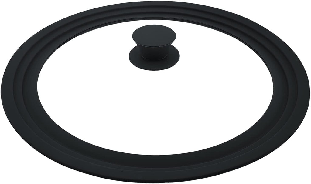 Universal Lid for Pots,Pans And Skillets,HR Huare Technology Tempered Glass with Heat Resistant Silicone Rim,Dishwasher Safe,Fit Cookware 8.5", 9.5”, 10”, Black,1 Pack