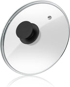 Wadaza Pan Lid 8 Inch - Tempered Glass Pot Lid - Oven Safe Replacement Glass Lid for Frying Pan Wok Pot Skillet