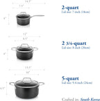 TECHEF - Onyx Collection - 2-quart Saucepan with Glass Lid, coated with New Teflon Platinum Non-Stick Coating (PFOA Free) (2-quart)