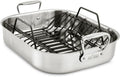 All-Clad Specialty Stainless Steel Roaster and Nonstick Rack 16x13x5 Inch Oven Broiler Safe 600F Roaster Pan, Pots and Pans, Bakeware, Turkey, Silver