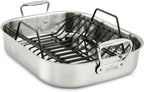 All-Clad Specialty Stainless Steel Roaster and Nonstick Rack 16x13x5 Inch Oven Broiler Safe 600F Roaster Pan, Pots and Pans, Bakeware, Turkey, Silver