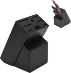Wood Kitchen Knife Block, Universal Kitchen Knife Holder Kitchen Knife Storage Rack 14 Slots Knife Holder (Black)