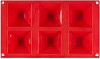 AME D'ESSENCE Pyramid Shaped Silicone Baking Mold - Non-Stick, Flexible, 6-Cup Capacity (3 oz), Reusable and Food-Grade - Perfect for Pyramid-Shaped Cakes, Brownies, and More!