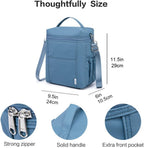 NOL Natural Organic Lifestyle Insulated Lunch Bags for Women Cooler Bag Lightweight Nylon Waterproof Lunch Box For Work (Dusty blue, Large)