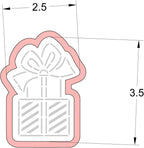 Stacked Present Cookie cutter and stencil set Baking stencils and cutters bundle DIY bakery decorating kit Cookie cutter with stencils Icing stencil and cookie cutter combo (Stacked Present)