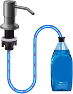 Soap Dispenser for Kitchen Sink, in Sink Soap Dispenser Pump, 47" Silicone Extension Tube Connect to The Soap Bottle Directly, Say Goodbye to Frequent Refills (Gray)