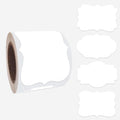 SALEMAR White Label Sticker, 2x3 inch Fancy Shape Labels for Essential Oil Bottle or Food Jars, Name Tags Stickers, 200PCS(White)