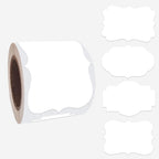 SALEMAR White Label Sticker, 2x3 inch Fancy Shape Labels for Essential Oil Bottle or Food Jars, Name Tags Stickers, 200PCS(White)