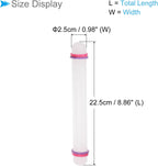 Fondant Rolling Pin, 9" Length, PP Plastic Non-Stick Guide Rings Fondant Roller Dough Roller - (Applications: for Baking DIY), 2-Pieces