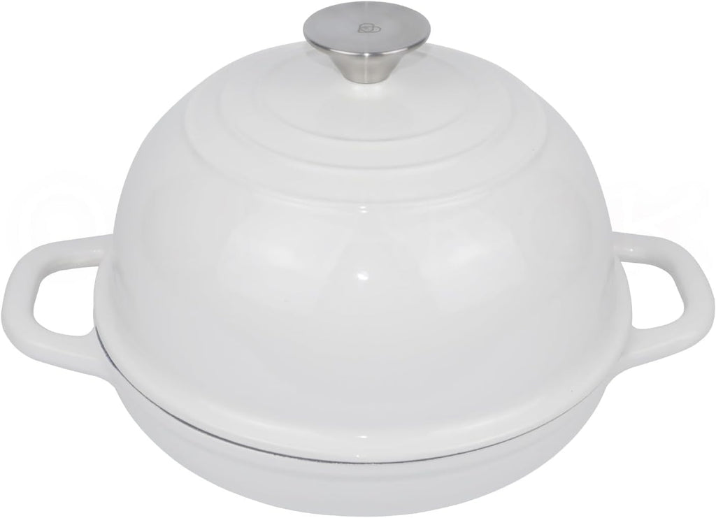 Dutch Oven for Bread Baking Bread Oven for Sourdough Bread Baking, Enameled Cast Iron Dutch Oven Pot with Lid 5 qt Cast Iron Bread Pan, White