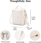 NOL Natural Organic Lifestyle Insulated Lunch Bags for Women Cooler Bag Lightweight Nylon Waterproof Lunch Box For Work (Cream, Large)