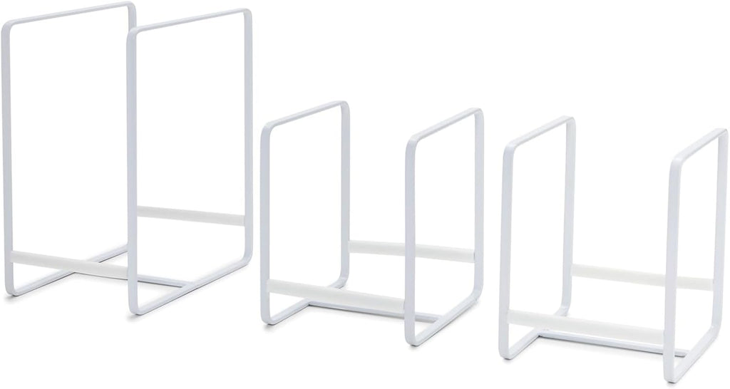 Juvale 3-Piece Plate Organizer - Space-Saving Cabinet Storage & Dish Storage Rack - Plate Stand & Pot Lid Holder - Pack of 3, White, 1 Large & 2 Small