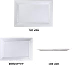 Embossed effectSet of 2 melamine rectangular serving trays/platters - White (2)