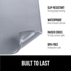 GORILLA GRIP Silicone Coffee Mat, Espresso Drink Bar Station Accessories, Waterproof Heat-Resistant Dish Drying Mats, Stay in Place on Kitchen Counter, Home Kitchen Decor Essentials, 10x14, Gray