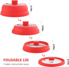 Microwave Splatter Cover Glass with Collapsible Silicone for Food Cover Plate Cover 10.8 inch with Anti-Scalding Gloves