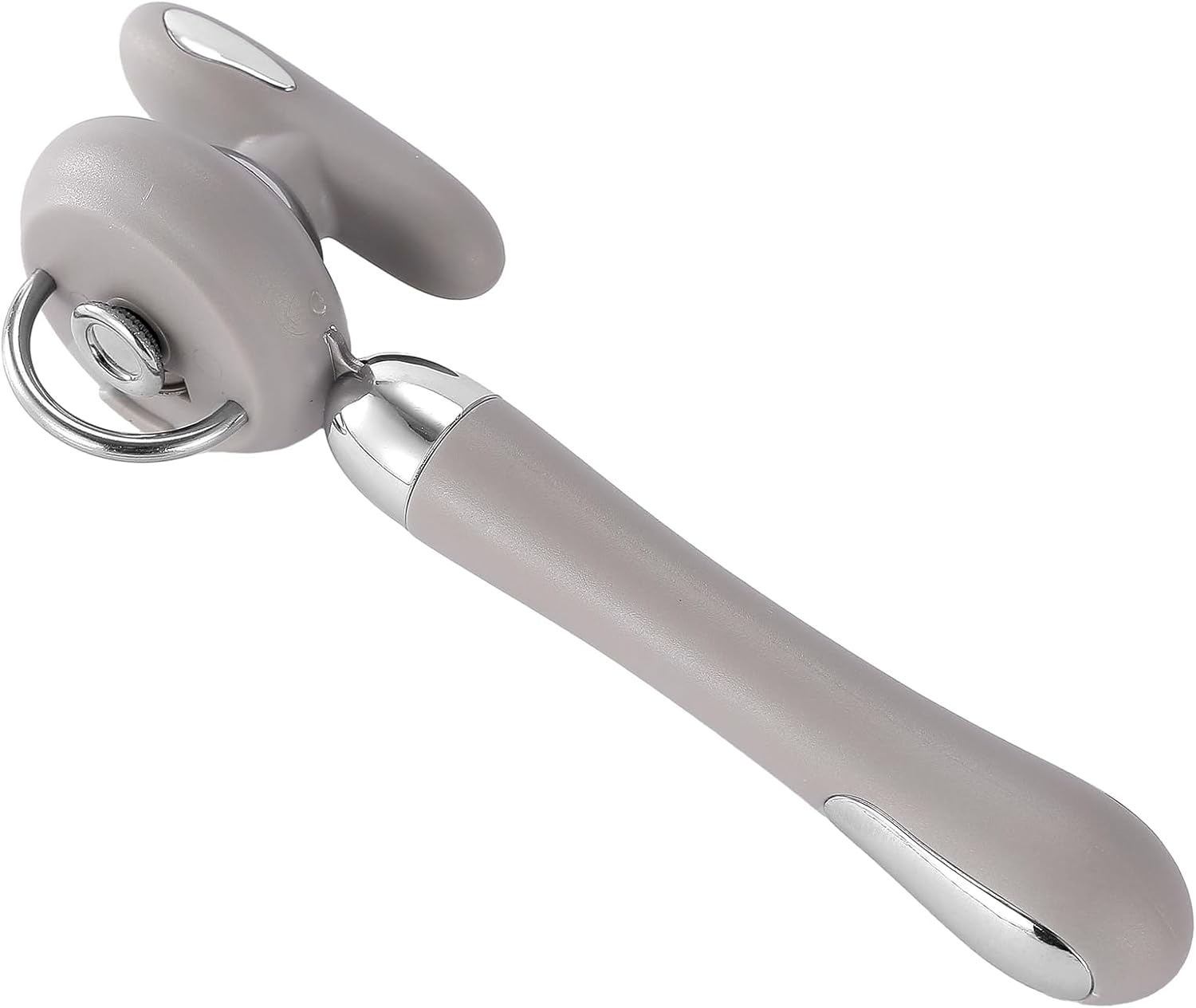 Can Opener Manual Tin Opener Stainless Steel Heavy Duty, Oversized Hand-held Easy Rotary Knob, Safe Cut Manual Can Opener with Non-Slip Handle, Smoother Cut Sharp Blade for Seniors Kitchen Tool, Grey