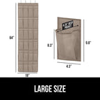 GORILLA GRIP Over the Door Shoe Organizer, 24 Large Breathable Mesh Pockets, Space Saving Hanging Storage Holder, Closet Rack Hanger Holds Up to 40 lbs, Hangs on Closets for Shoes, Accessories, Beige