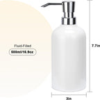 Ceramic White Soap Dispenser Bathroom, 2 Pcs 16.9oz Hand Soap Dispenser for Kitchen, Hotel