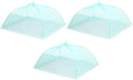 uxcell 3 Pcs Large and Tall Food Covers 17" Mesh Food Covers for Outdoors Collapsible Food Protector Covers Tent for Parties Outdoor Picnics BBQs, Light Green