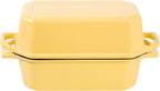 Bread Pan Cast Iron Loaf Pan with Lid Bread Loaf Pan 9x5 Inch Loaf Pan Enameled Cast Iron Sourdough Loaf Pan, Yellow