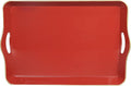 Spsyrine Large Red Decorative Tray, Elegant Plastic Serving Tray with Handles, Coffee Table Tray for Ottoman, Living Room, Home Decor 17.3"*11.8"*2"