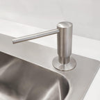Brushed Nickel Built in Soap Dispenser for Kitchen Sink with 17 OZ PET Bottle Brass Pump Head Deck Mounted Dish Soap Dispenser