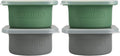 Stackable Silicone Artisan Pizza Dough Proofing Proving Containers with Air-tight Lids-4pack-500ml Volume for 250g Dough Ball (2green+2Space Grey)