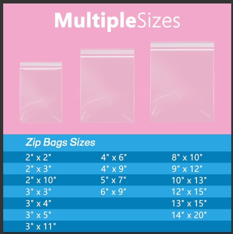 iMailer - 1000 Pcs- 12" x 15" Large Plastic Zip Poly Bags- Clear Zip Storage Bag for Clothing, T-Shirts, Pants