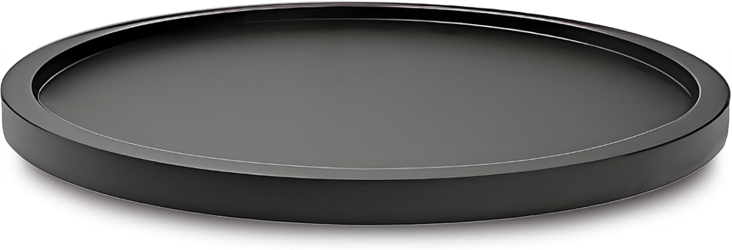 12" Black Bamboo Lazy Susan Organizer Kitchen Turntable for Cabinet Pantry Table Organization