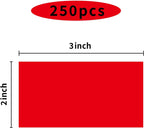 STARLIBOO 250 Red 2*3 Inch Rectangle Removable Writable Color Coding Labels, Name Tag Stickers, File Folder Labels