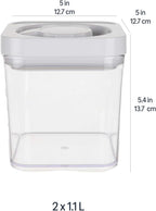 Amazon Basics Airtight Food Storage Containers, BPA Free, with Twist/Turn Lids, for Kitchen Pantry Organization, 10-Piece Square Set, Clear Plastic