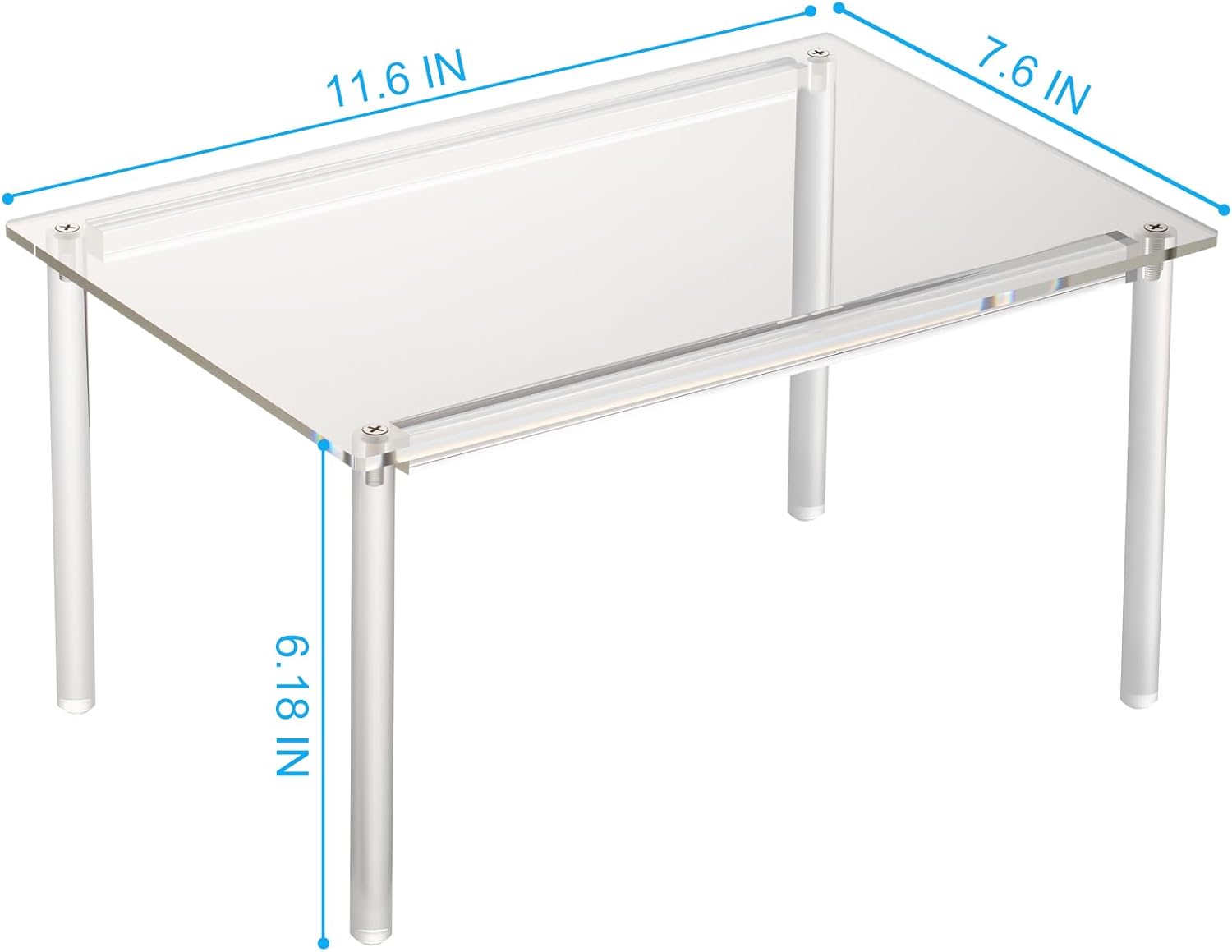 1 Pack Acrylic Cabinet Organizer, Kitchen Countertop Counter Organizer, Clear Spice Rack, Shelf Risers Cabinets for Bathroom, Desk, Dresser Cupboard Organizers and Storage