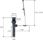 ARCORA Sink Drain with Overflow, Bathroom Sink Stopper with Lift Rod, Matte Black Drain for Vessel Sink