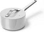 Caraway Nonstick Ceramic Sauce Pan with Lid (1.75 qt) - Non Toxic, PTFE & PFOA Free - Oven Safe & Compatible with All Stovetops (Gas, Electric & Induction) - Gray