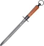 MITSUMOTO SAKARI 10 Inch Flat Honing Rod, Japanese High Carbon Honing Steel (Sourwood Handle)