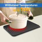 Dish Drying Matt for Kitchen Counter,14.6"×11"Silicone Dry Rack Mat with Built in Drain, Kitchen Dry Mats for Dishes Drying Pad for Counter(Black)