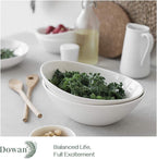 DOWAN 9.25" Serving Bowls, Large Oval Serving Dishes for Wedding and Dinner Parties, 35 Oz for Salad, Side Dishes, Pasta, Oval Shape, Microwave & Dishwasher Safe, Set of 4, Soft White