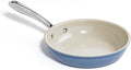 Redchef Ceramic Non Stick Egg Pans, Nonstick Frying Pan Skillet, 8 inch Cooking Pan Non Toxic with Stay Cool Handle for Induction, PTFE & PFAS & PFOA Free, Dishwasher/Oven Safe (Blue)