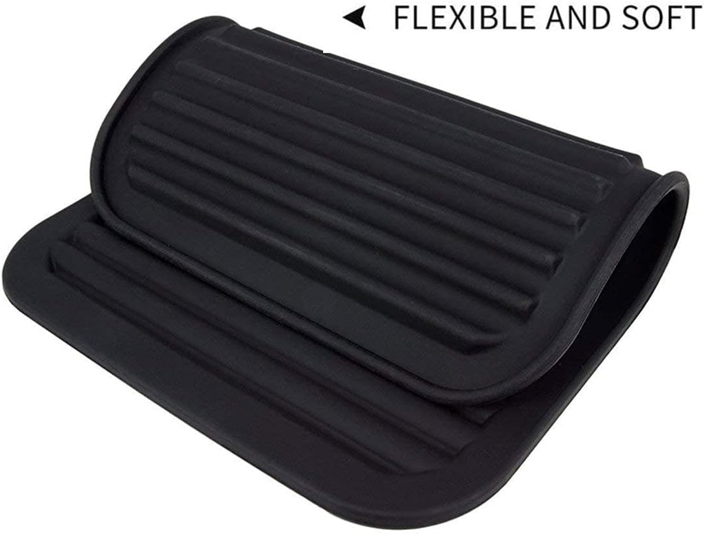 Smithcraft Silicone Trivets Mats for Hot Dishes and Hot Pots, Hot Pads for Countertops, Tables, Pot Holders, Spoon Rest Small Drying Mats Set of 2 Color Black
