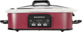 4 Quart Casserole Programmable Slow Cooker with Ceramic Baking Dish - Perfect Kitchen Small Appliance for Family Dinners, Oven Safe and Durable Bakeware for Lasagna, Roasts (Red)