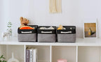 TheWarmHome Storage Basket for Organizing - 1 Pack 14x10x6.7 inch Collapsible Storage Bins for Shelves, Dog Toy Bin for Closet Organizer laundry Gift Cloth Nursery (Grey & Black)