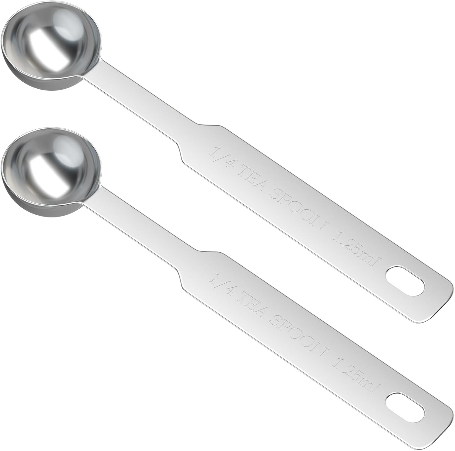2PCS 1/4 Tsp(1.25ml) Single Measuring Spoon with, Stainless Steel Individual Measure Scoop Only